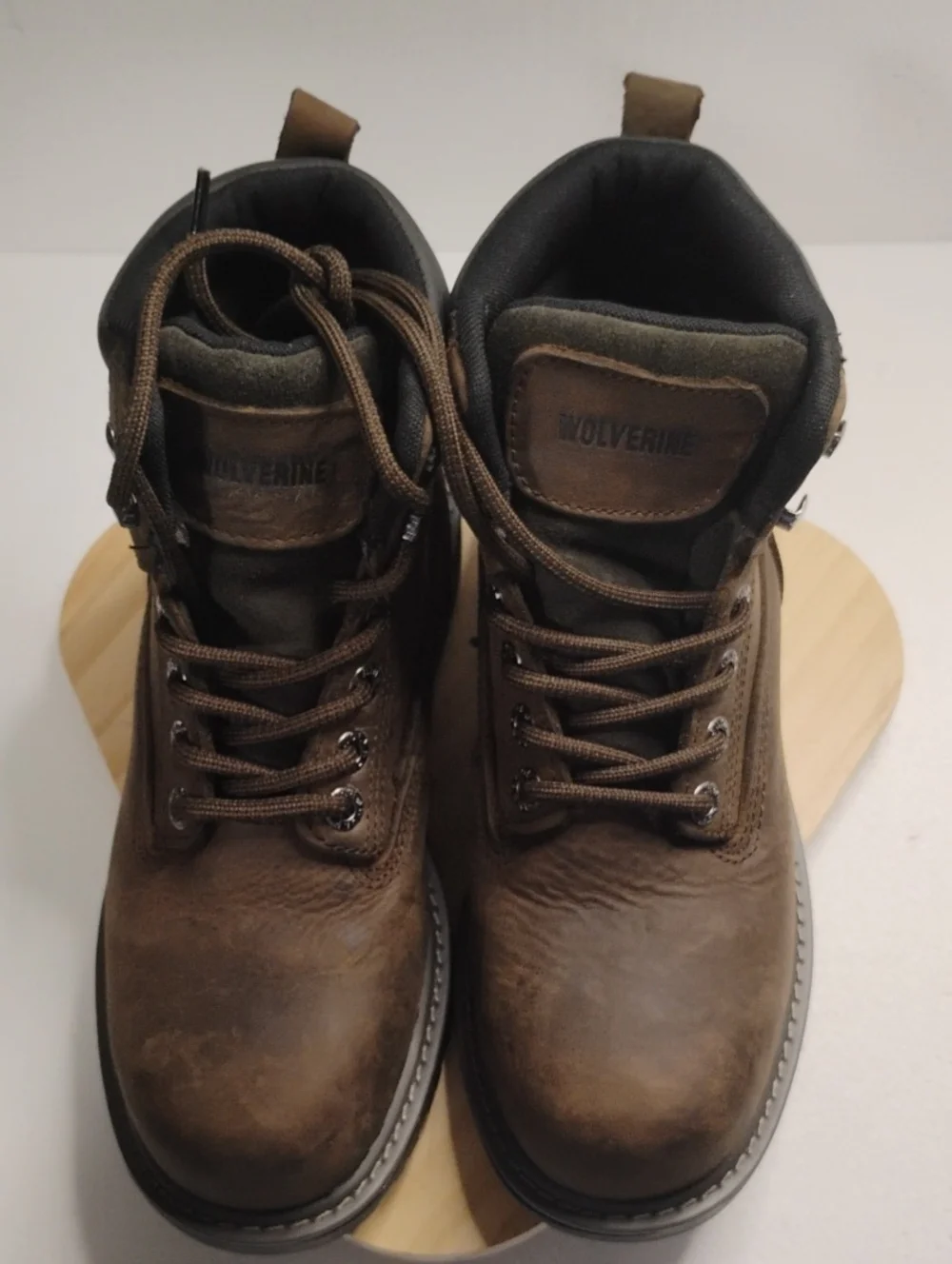 Wolverine Brown Lace-Up Work Boots
